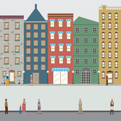 Buildings In The City Vector Illustration