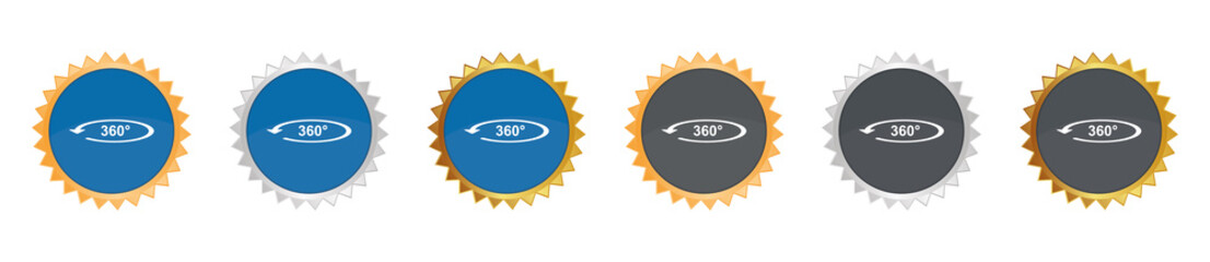 360 Grad - VR - Gezacktes Button-Set