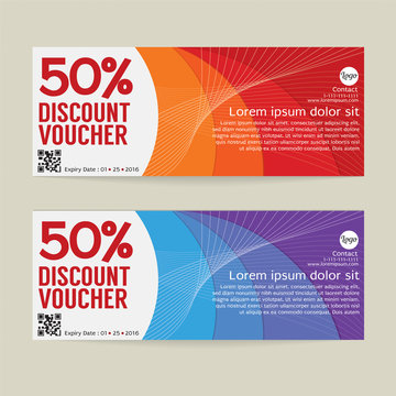 50% Discount Voucher Modern Template Design Vector Illustration
