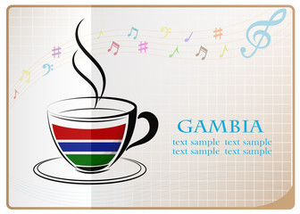 coffee logo made from the flag of Gambia