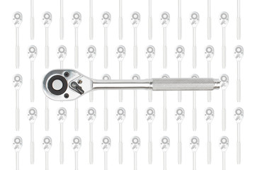 ratchet spanner wrench tool with clipping path. tool service concept.