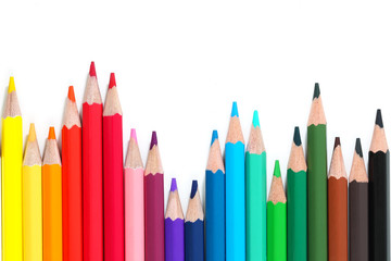 Color pencils isolated on white background