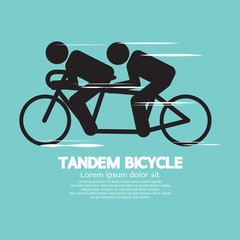 Naklejka premium Black Symbol Tandem Bicycle Vector Illustration