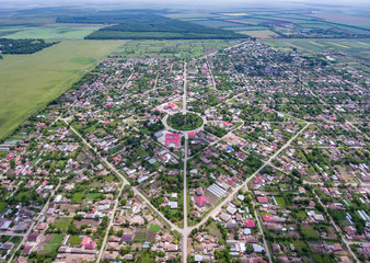 Perisoru village in Calarasi County, Romania aerial view
