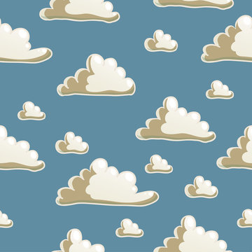Seamless pattern with clouds. Vector. Good for surface design