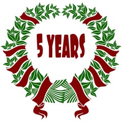 5 YEARS red and green flower crown.