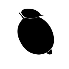 Fresh lemon silhouette. vector illustration