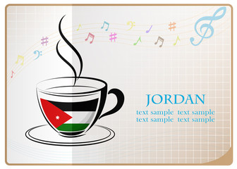 coffee logo made from the flag of Jordan