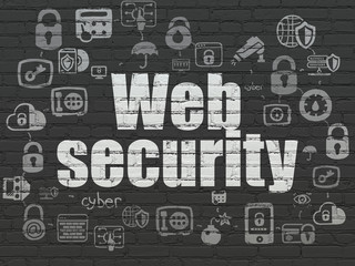 Protection concept: Web Security on wall background
