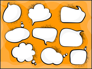 Fototapeta premium Blank empty white speech bubbles set.