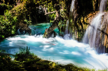 Beautiful waterfall in deep forest at Antalya, Turkey, Middle East