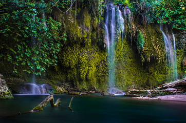 Beautiful waterfall in deep forest at Antalya, Turkey, Middle East