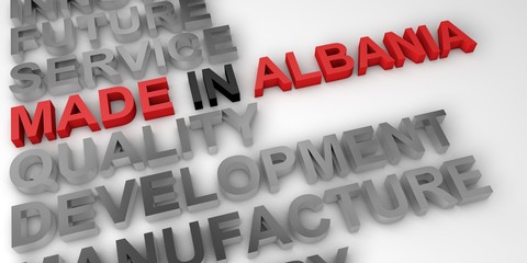 Made in Albania concept in the national colors