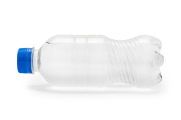 Clean and fresh water packed in a plastic bottle. Isolated on white background