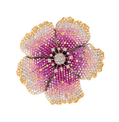 flower brooch on white background