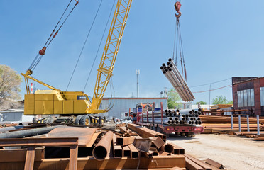 loading of steel products and tubes with crane