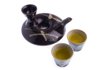 tea drinking set isolate on white background