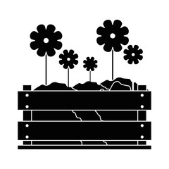Beautiful flowers gardening icon vector illustration graphic design