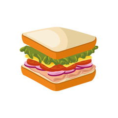 Sandwich delicious food icon vector illustration graphic design