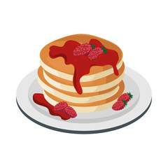 Delicious pancakes breakfast icon vector illustration graphic design