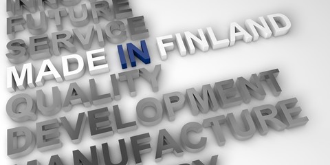 Made in Finlandconcept in the national colors