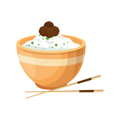 Chinese rice food icon vector illustration graphic design