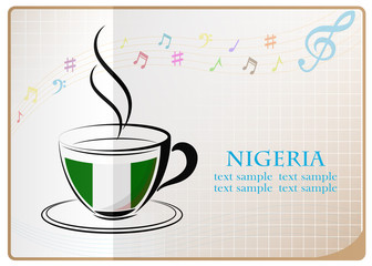 coffee logo made from the flag of Nigeria