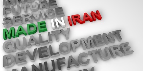 Made in Iranconcept in the national colors