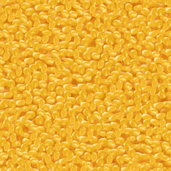 Corn maize grain bulk vector seamless pattern. Realistic illustration.