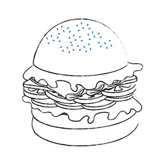 Hamburger fast food icon vector illustration graphic design
