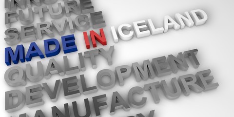 Made in Iceland concept in the national colors