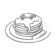 Delicious pancakes breakfast icon vector illustration graphic design