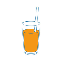 Juice in glass cup icon vector illustration graphic design