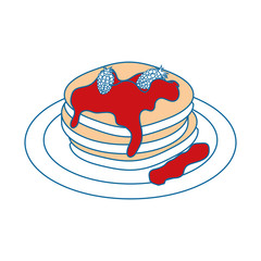 Delicious pancakes breakfast icon vector illustration graphic design