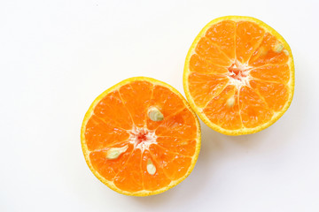 Oranges slice , Slice of fresh oranges against on white background