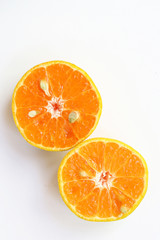 Oranges slice , Slice of fresh oranges against on white background