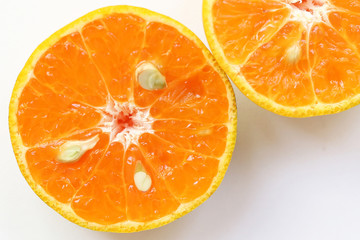 Oranges slice , Slice of fresh oranges against on white background