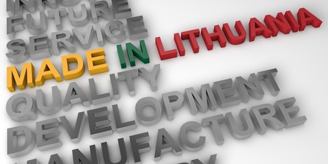 Made in Lithuania concept in the national colors