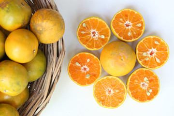 Oranges slice , Slice of fresh oranges against on white background