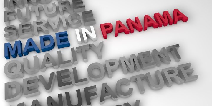 Made in Panama concept in the national colors