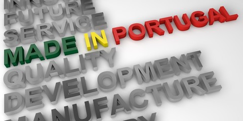 Made in Portugal concept in the national colors