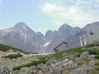 cableway in mountains