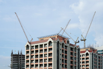 Fototapeta na wymiar Construction on progress in Makati city of Manila