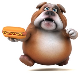 Naklejka premium Fun bulldog - 3D Illustration