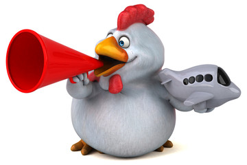 Fun chicken - 3D Illustration