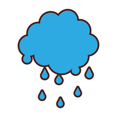 cloud with rain drops vector illustration design