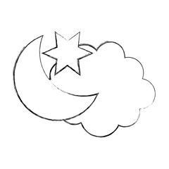 cloud with moon weather icon vector illustration design