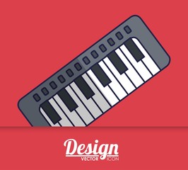 Fototapeta premium piano instrument icon over red background colorful design vector illustration