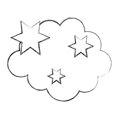 cloud with stars weather icon vector illustration design