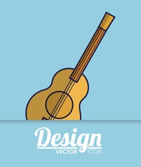 Naklejka premium guitar instrument icon over blue background colorful design vector illustration